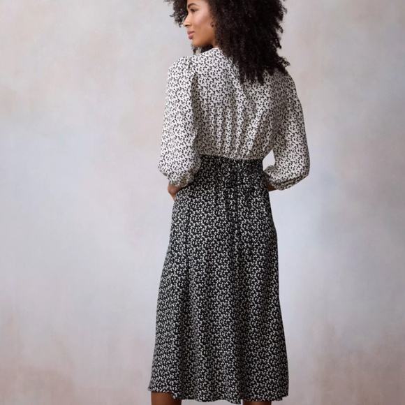 LC Lauren Conrad | V-Neck Button Front Crepe Midi Dress | Size: Petite XXL | NWT - Picture 2 of 8